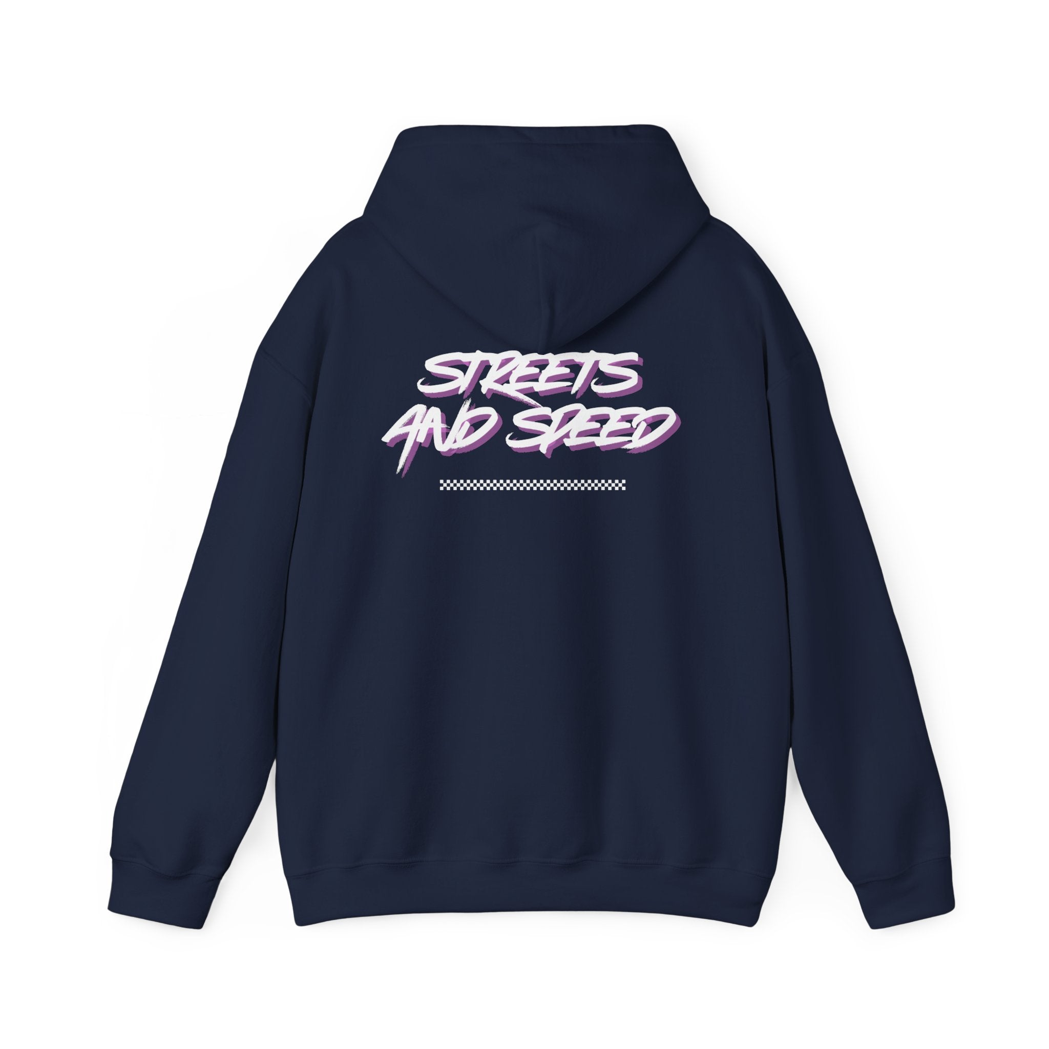 Streets and Speed Hoodie — Retro Neon Racing Graphic Hooded Sweatshirt