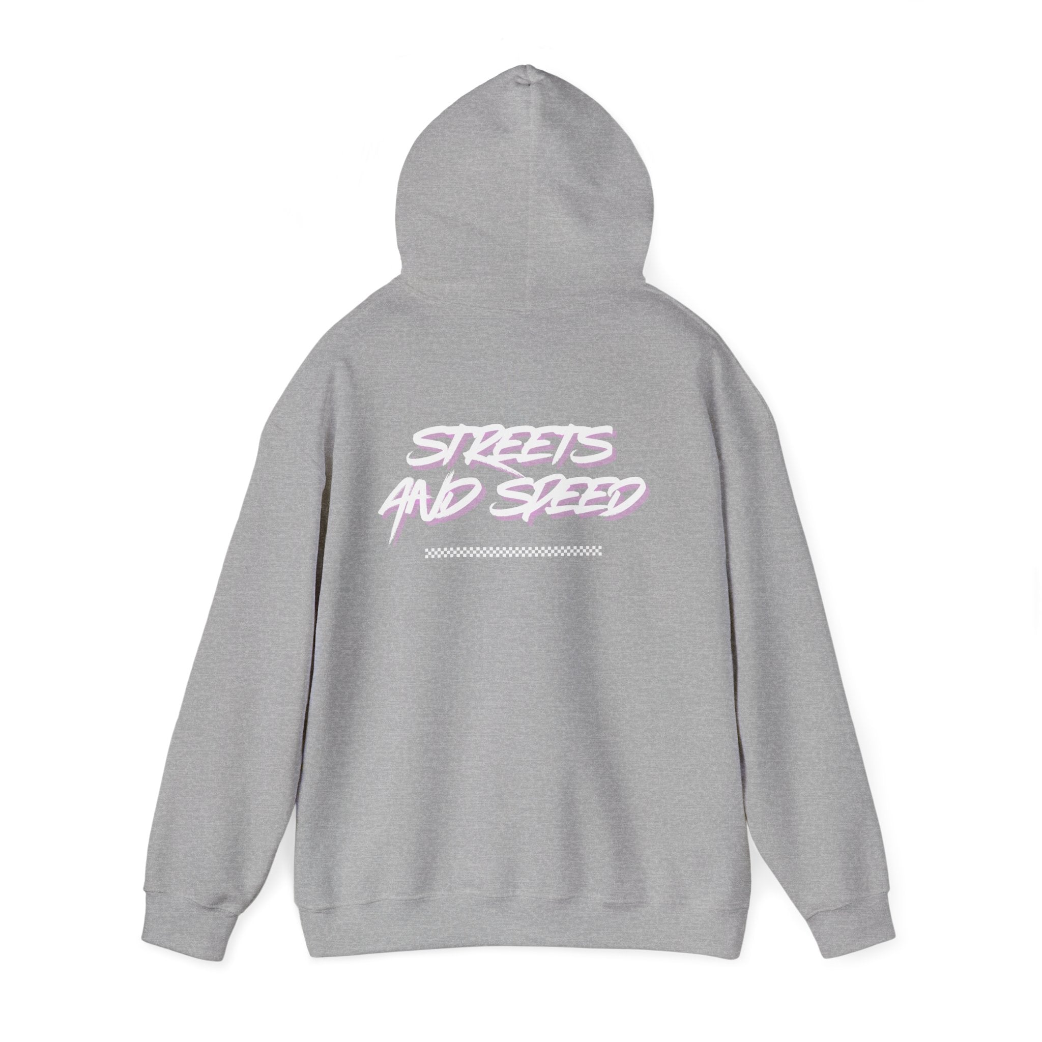 Streets and Speed Hoodie — Retro Neon Racing Graphic Hooded Sweatshirt