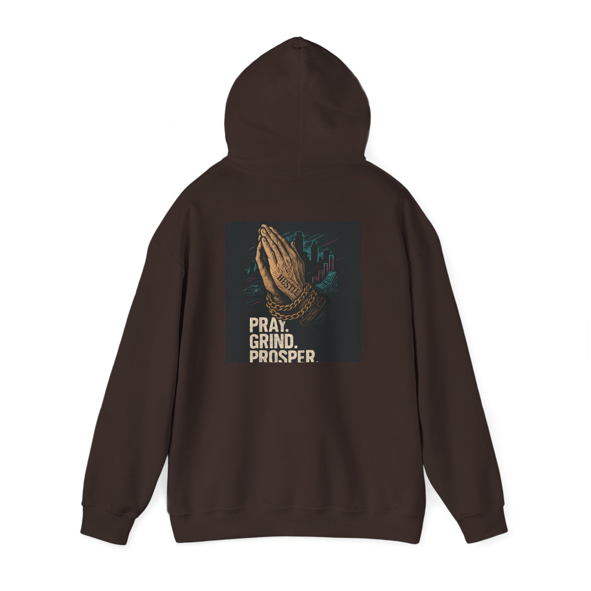 Hooded Sweatshirt Pray and Grind Design