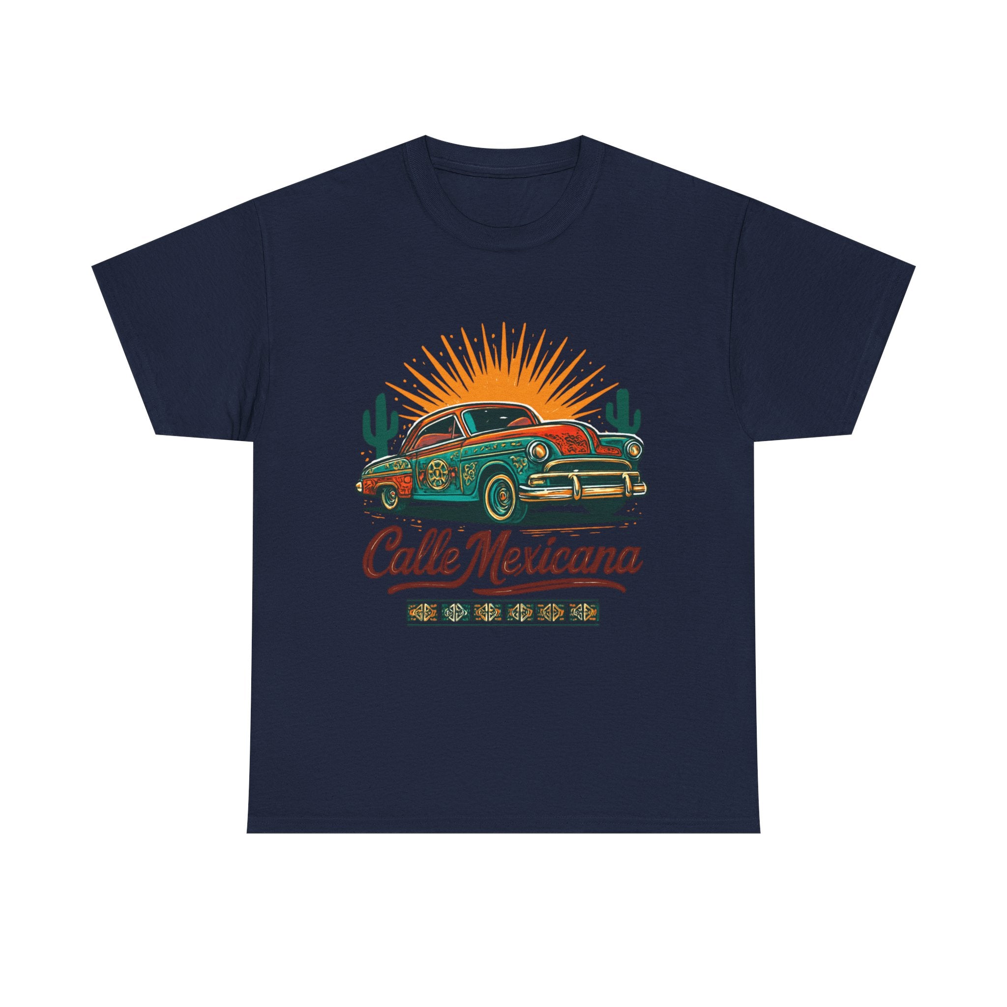 Calle Mexicana Vintage Car T-Shirt — Retro Lowrider Sunset Tee