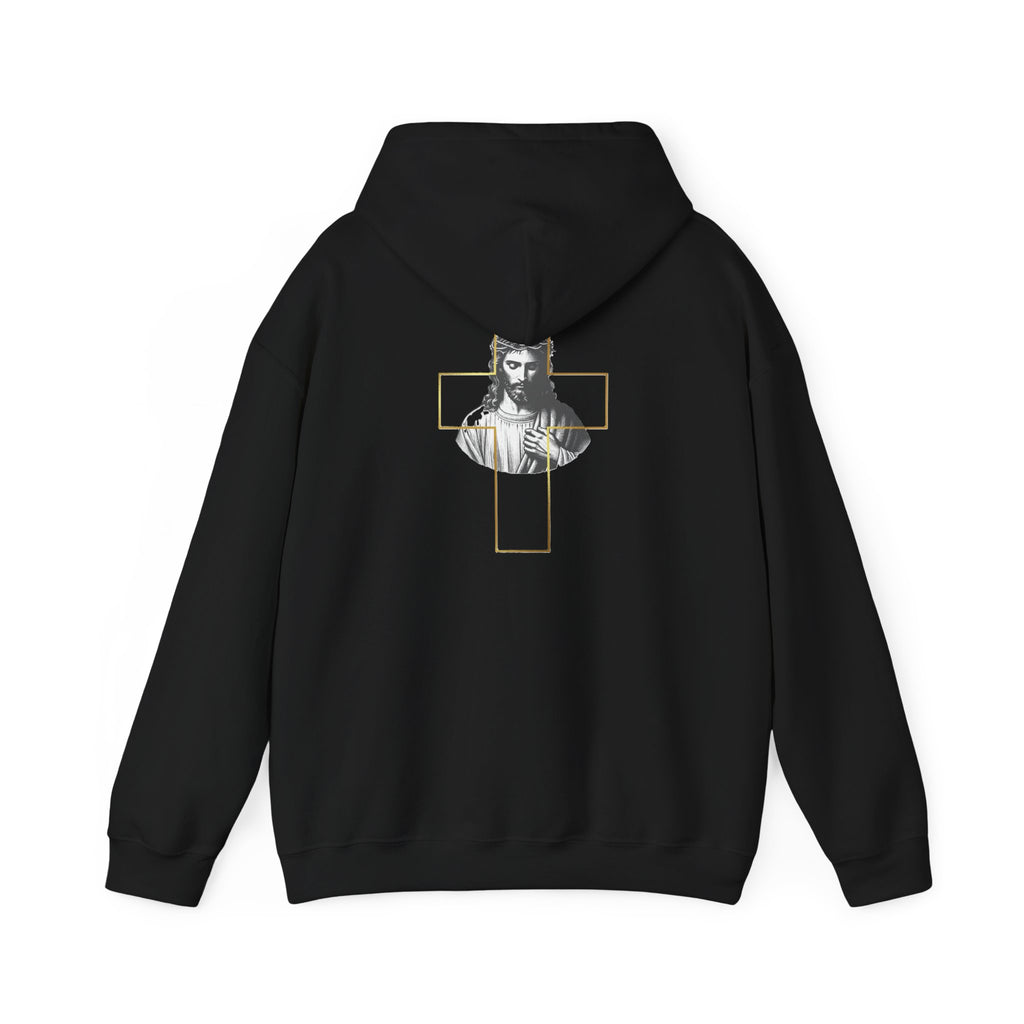 Faith Hoodie — Minimal Christian Cross & Jesus Graphic Pullover