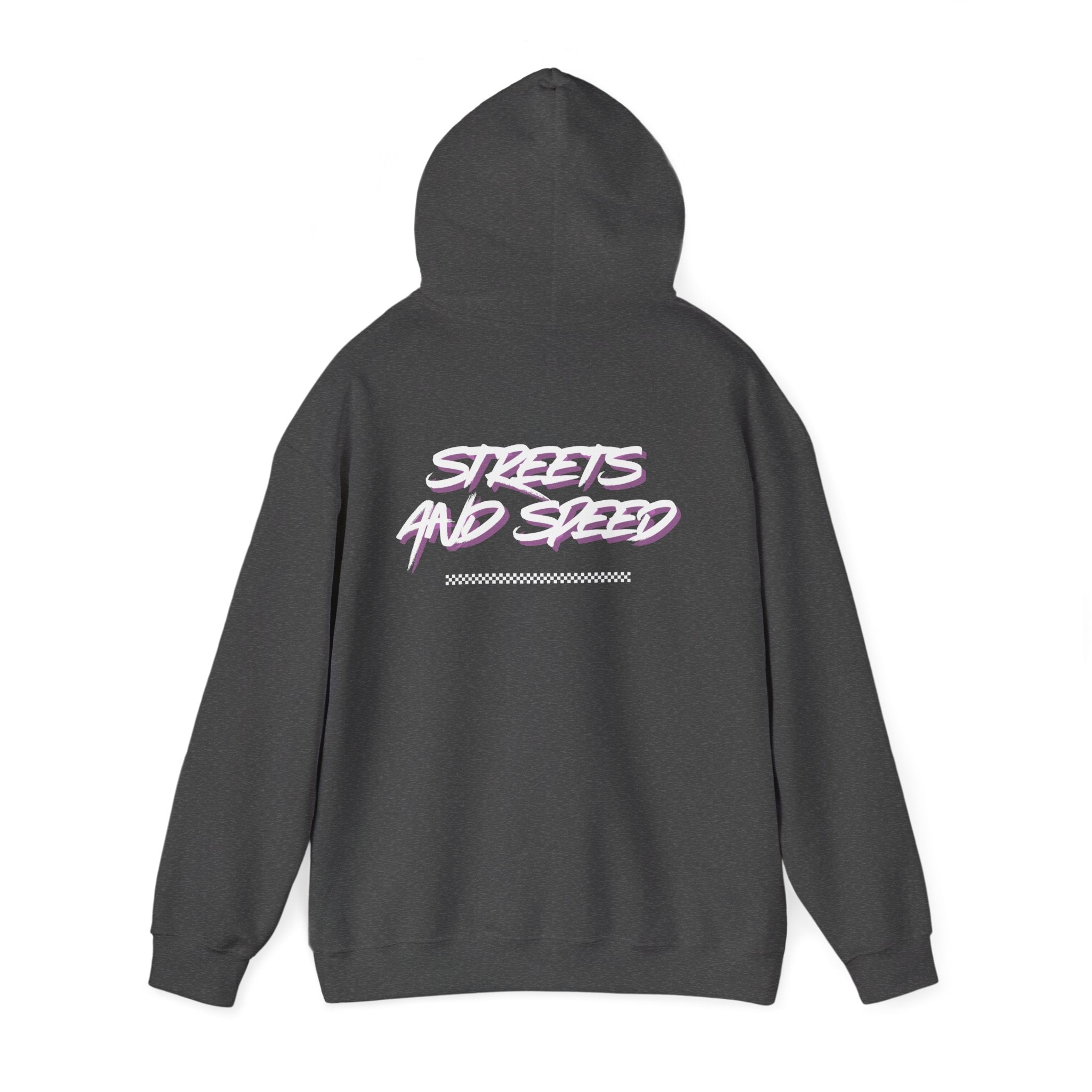 Streets and Speed Hoodie — Retro Neon Racing Graphic Hooded Sweatshirt