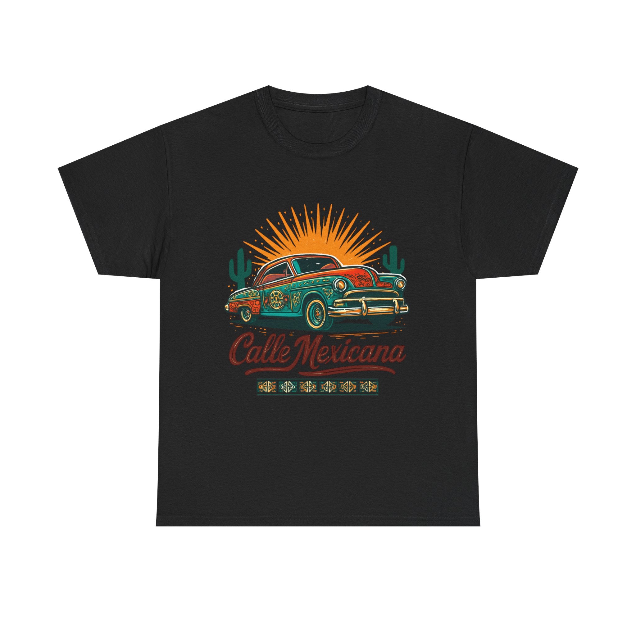 Calle Mexicana Vintage Car T-Shirt — Retro Lowrider Sunset Tee