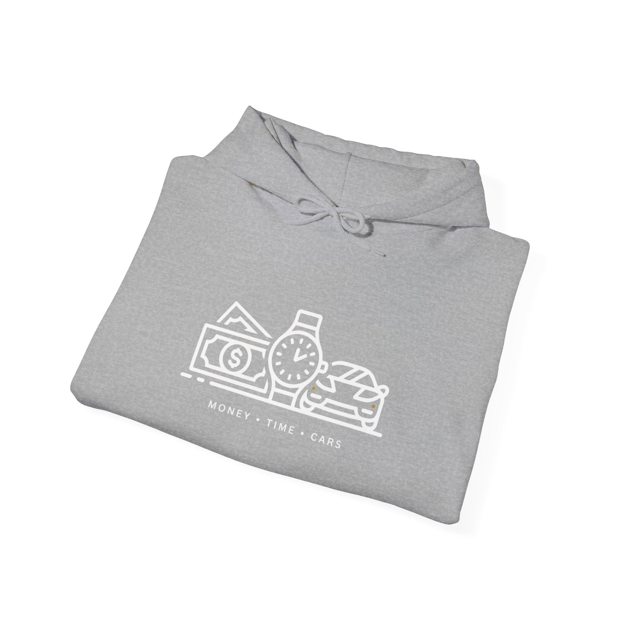 Money Time Cars Hoodie — Minimal Line Art Sweatshirt