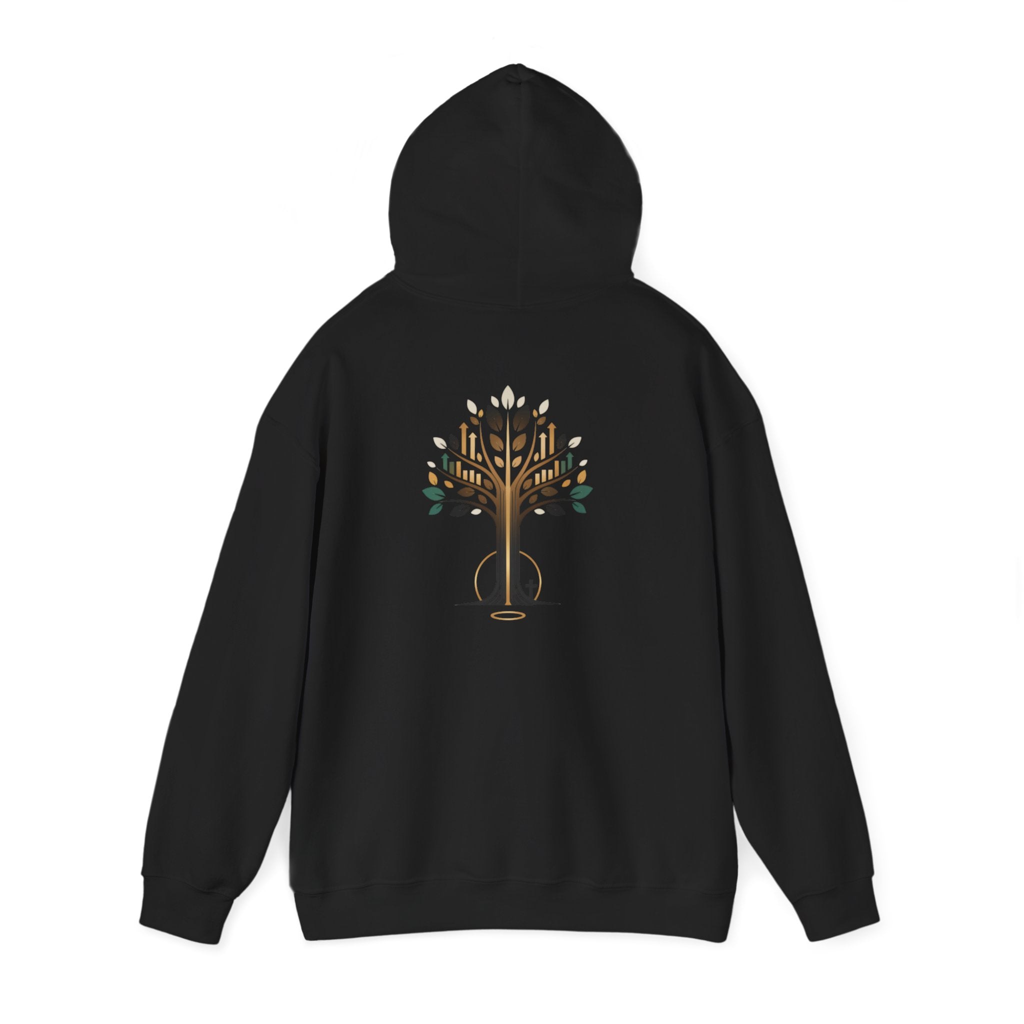 Tree of Life Graphic Hoodie — Minimal Gold & Green Nature Design