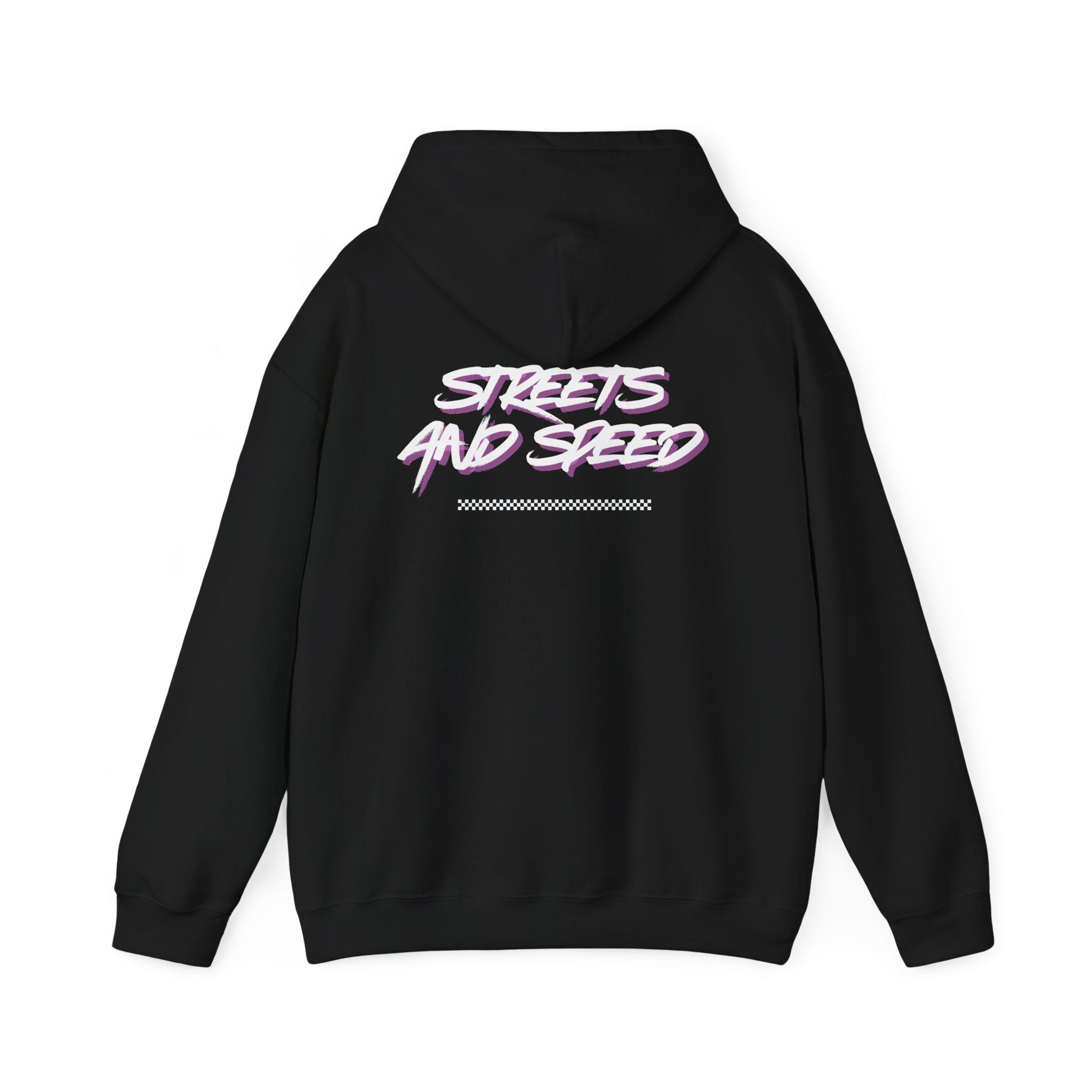 Streets and Speed Hoodie — Retro Neon Racing Graphic Hooded Sweatshirt