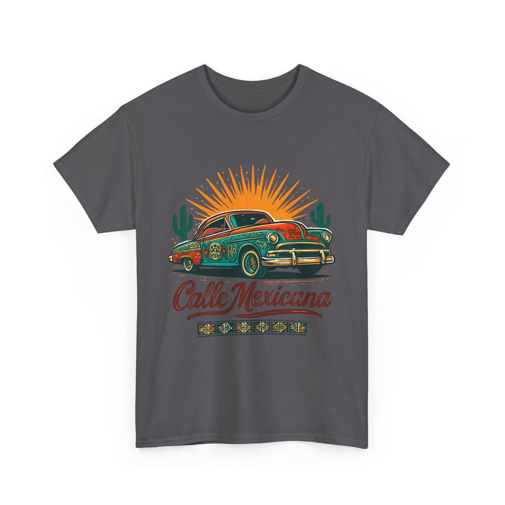 Calle Mexicana Vintage Car T-Shirt — Retro Lowrider Sunset Tee
