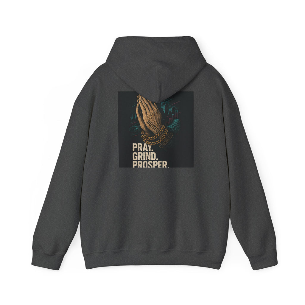 Hooded Sweatshirt Pray and Grind Design