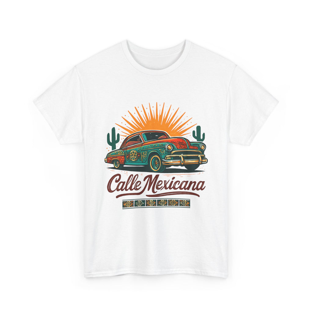 Calle Mexicana Vintage Car T-Shirt — Retro Lowrider Sunset Tee