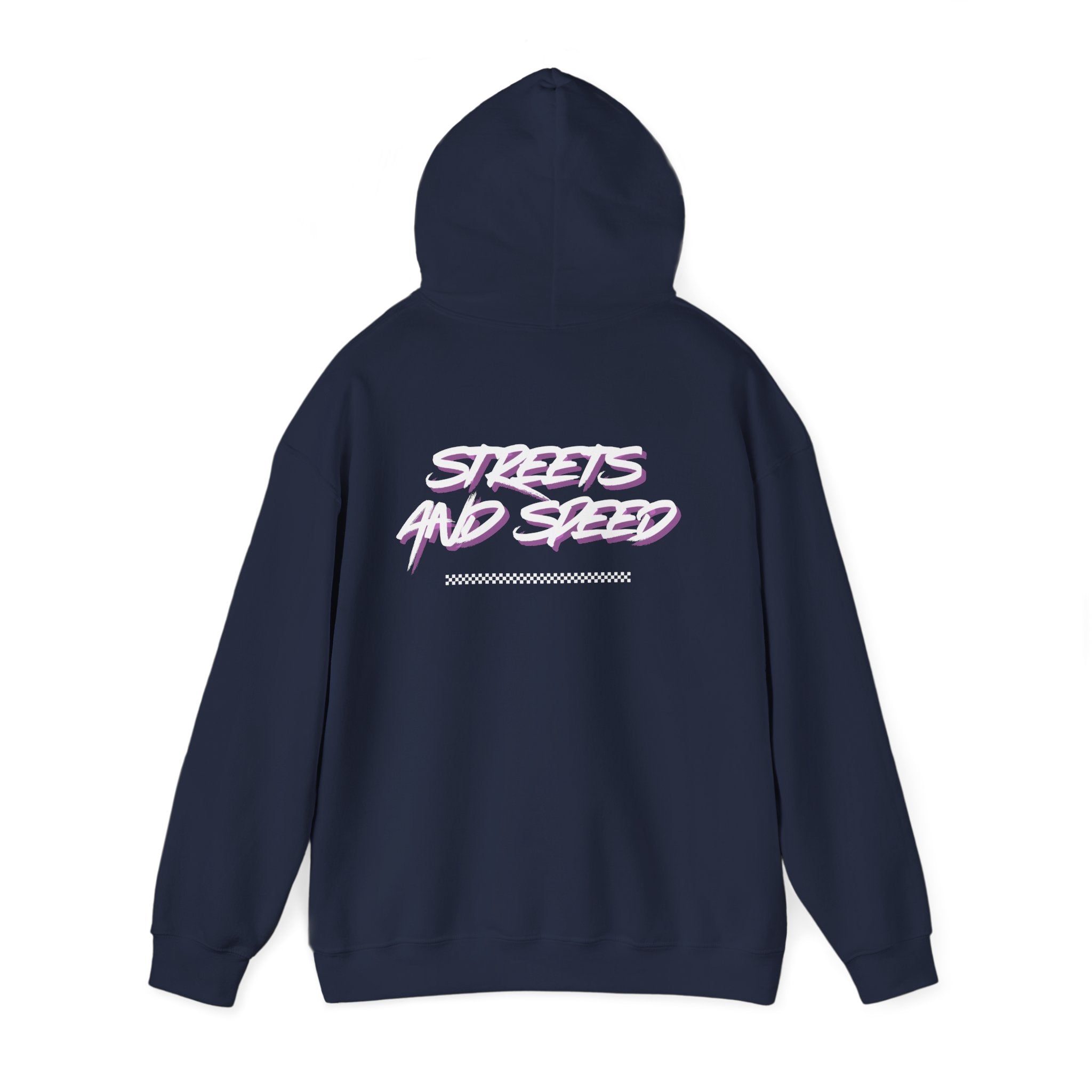 Streets and Speed Hoodie — Retro Neon Racing Graphic Hooded Sweatshirt