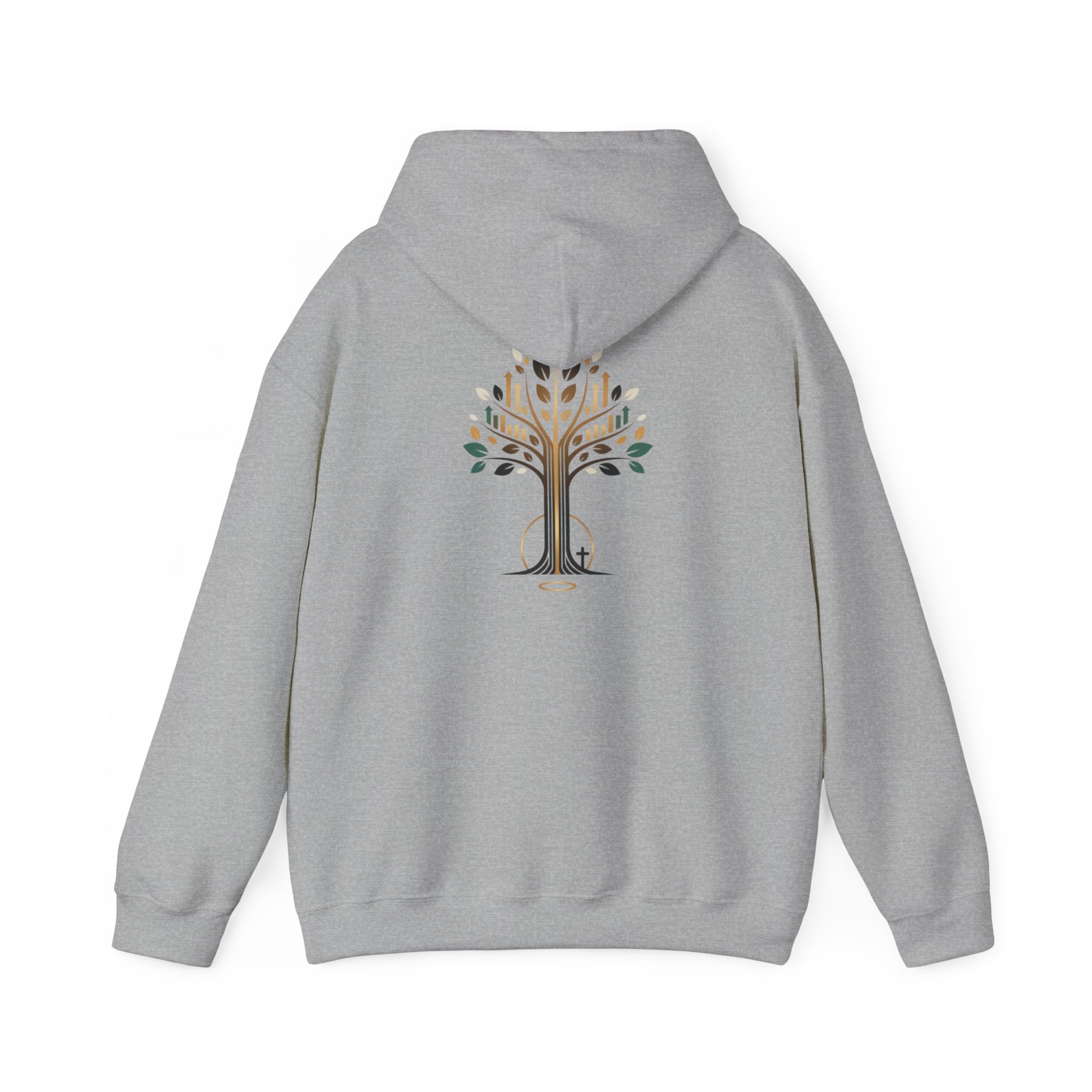 Tree of Life Graphic Hoodie — Minimal Gold & Green Nature Design