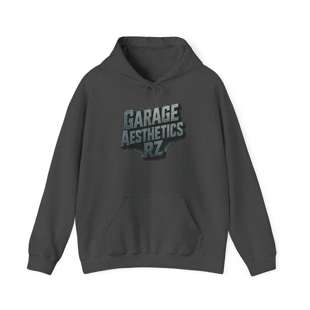 Garage Aesthetics RZ Hoodie — Vintage Mechanic Pullover for Car Enthusiasts