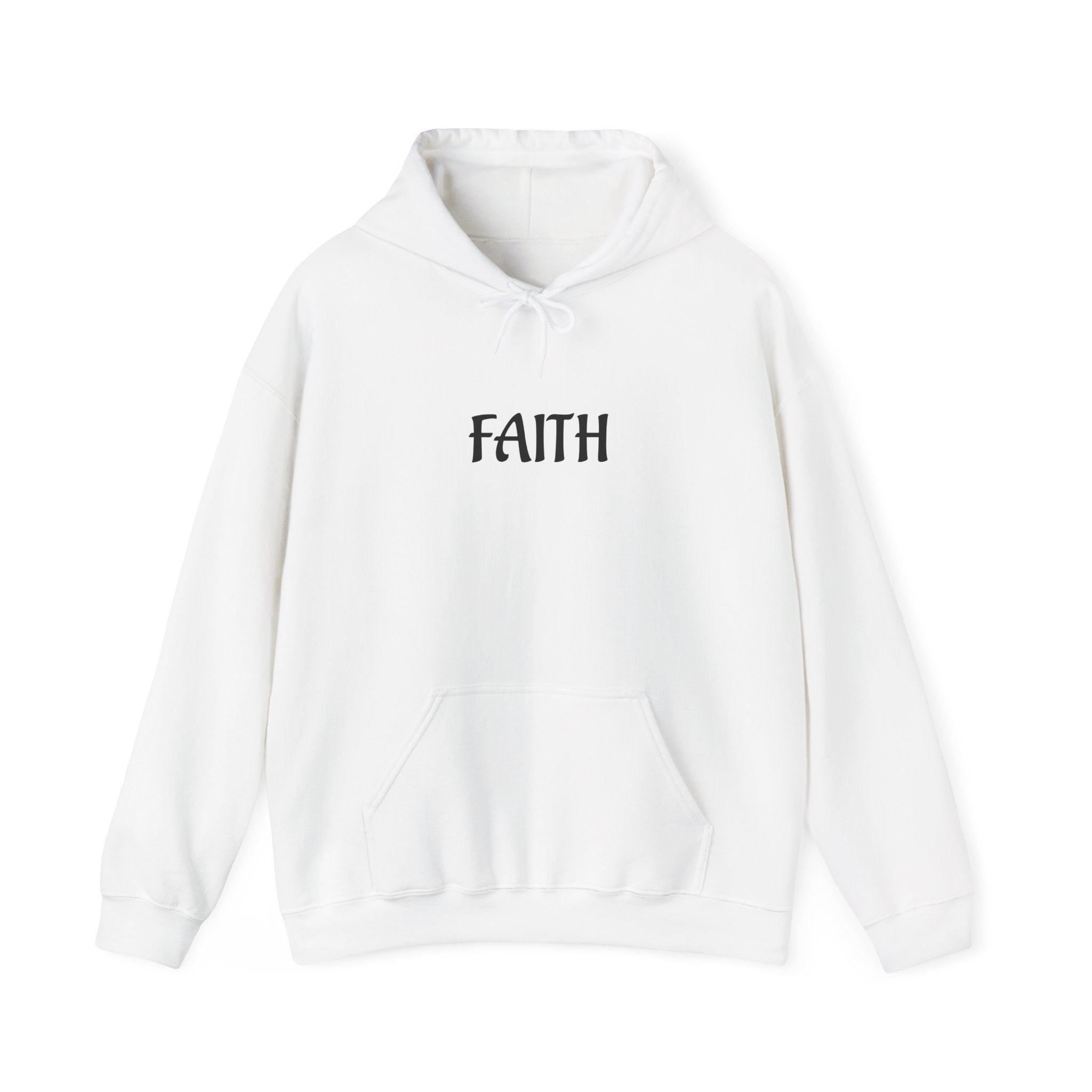 Faith Hoodie — Minimal Christian Cross & Jesus Graphic Pullover