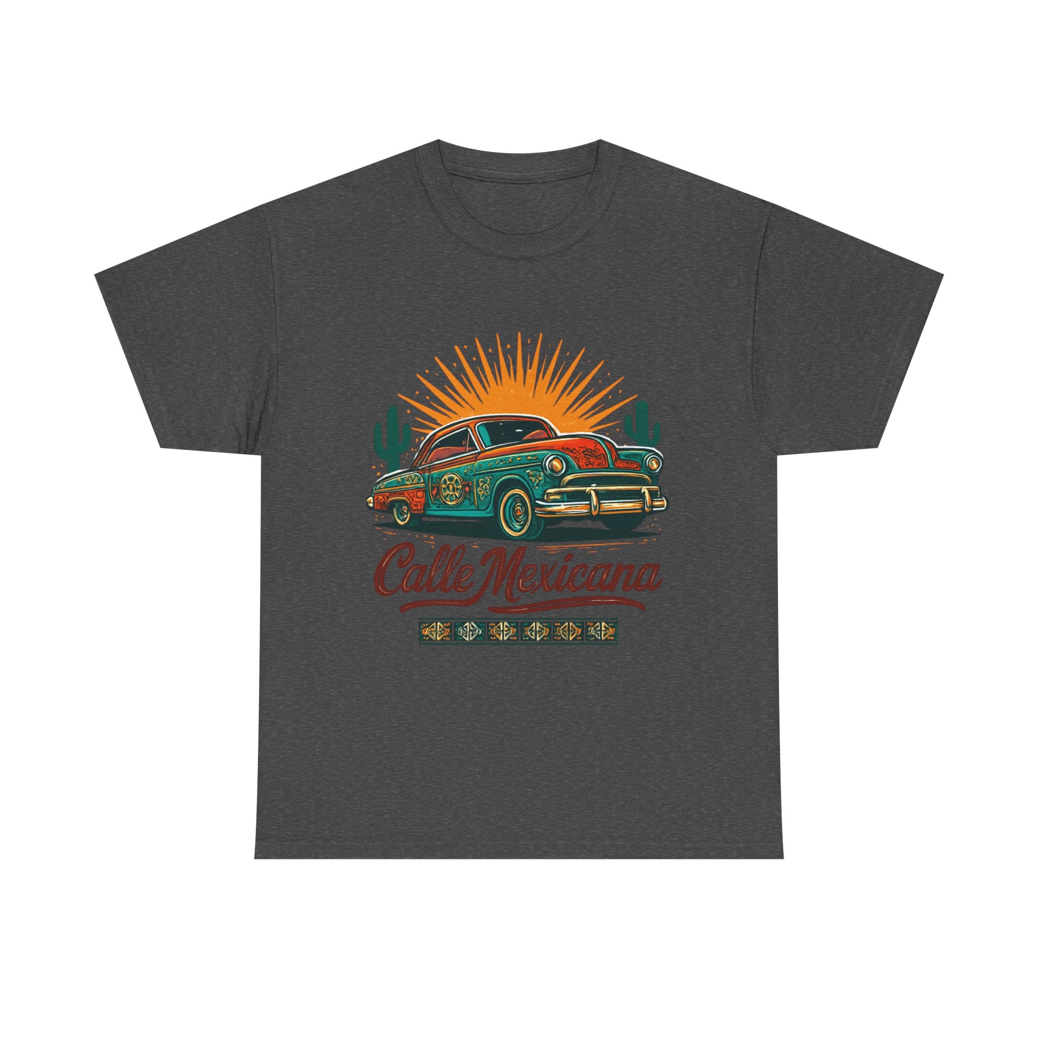 Calle Mexicana Vintage Car T-Shirt — Retro Lowrider Sunset Tee
