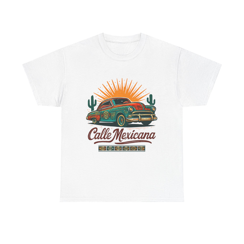 Calle Mexicana Vintage Car T-Shirt — Retro Lowrider Sunset Tee