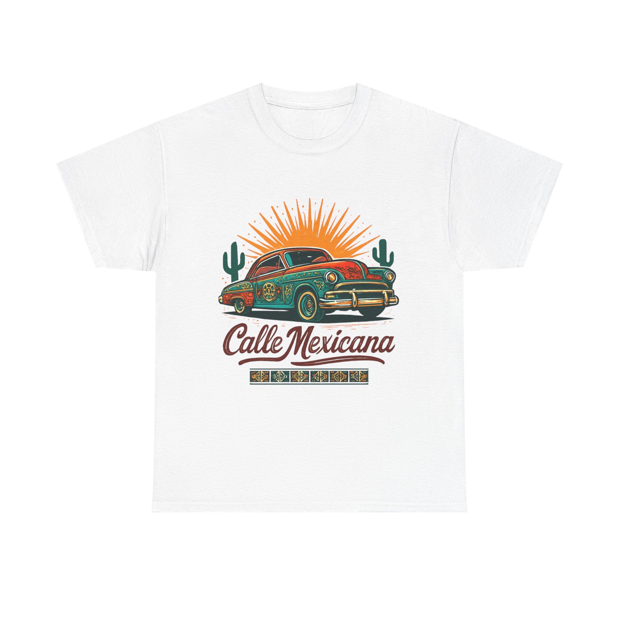 Calle Mexicana Vintage Car T-Shirt — Retro Lowrider Sunset Tee