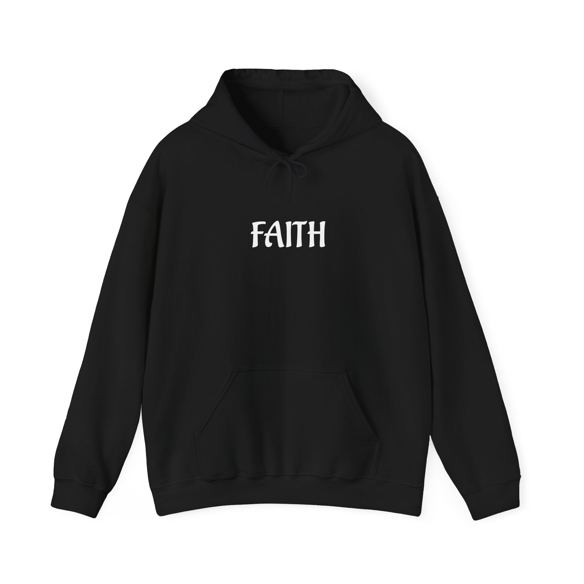 Faith Hoodie — Minimal Christian Cross & Jesus Graphic Pullover