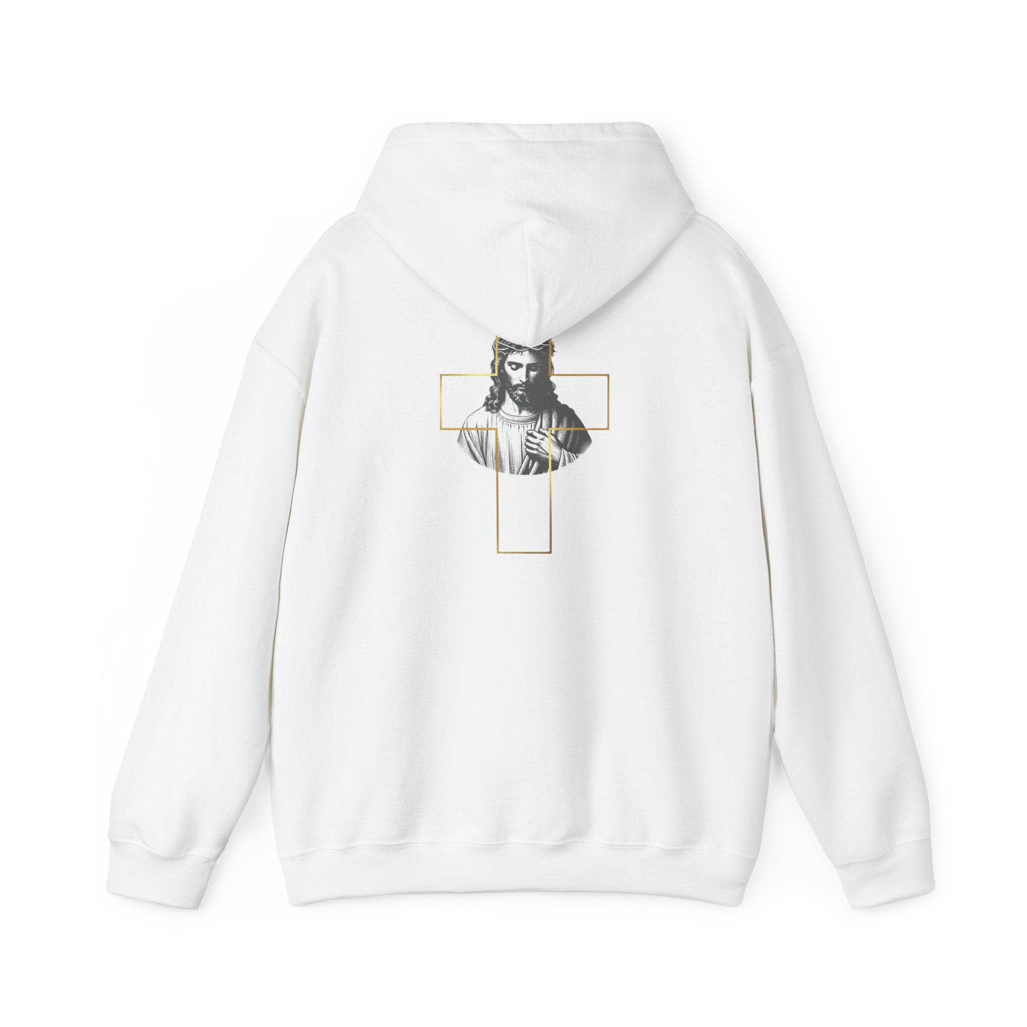 Faith Hoodie — Minimal Christian Cross & Jesus Graphic Pullover