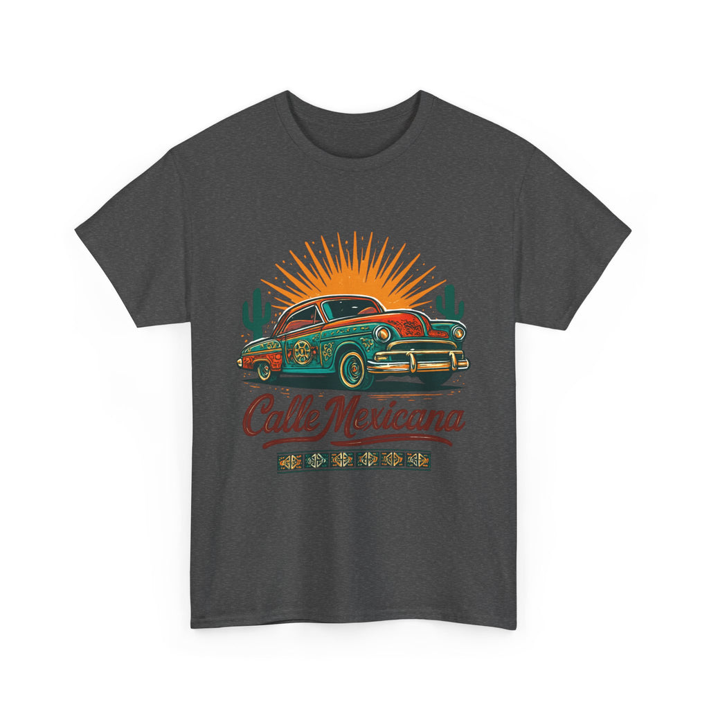 Calle Mexicana Vintage Car T-Shirt — Retro Lowrider Sunset Tee