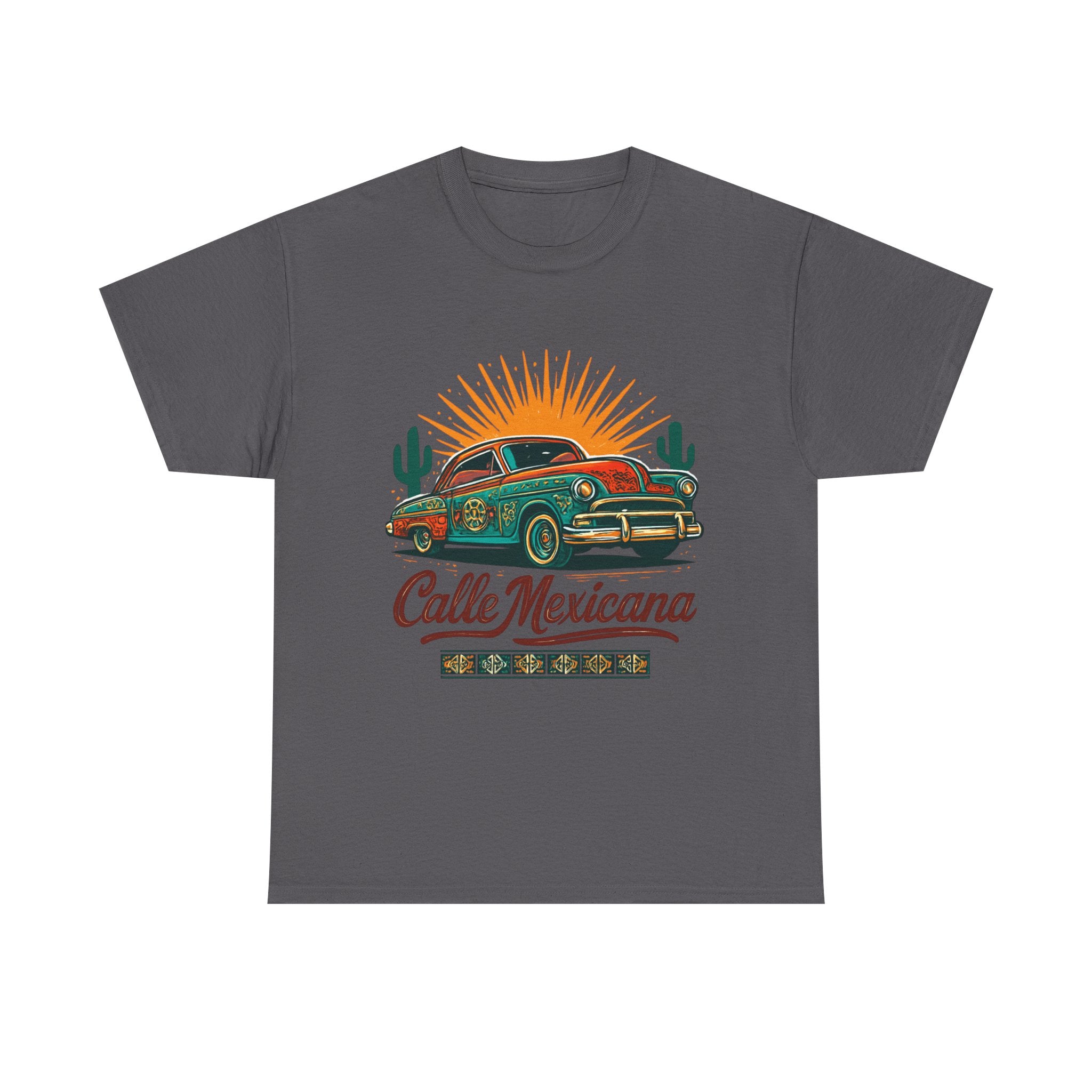 Calle Mexicana Vintage Car T-Shirt — Retro Lowrider Sunset Tee