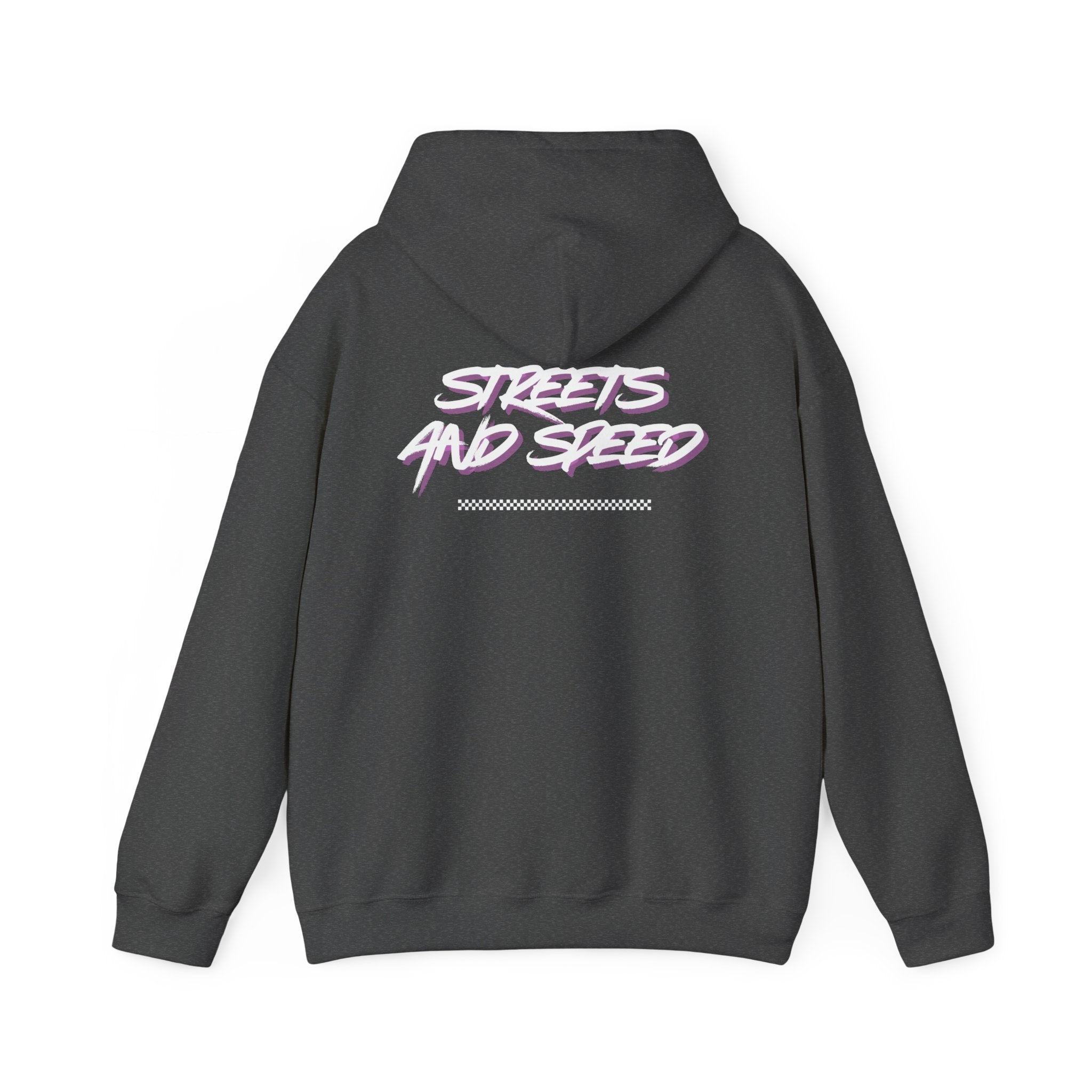 Streets and Speed Hoodie — Retro Neon Racing Graphic Hooded Sweatshirt
