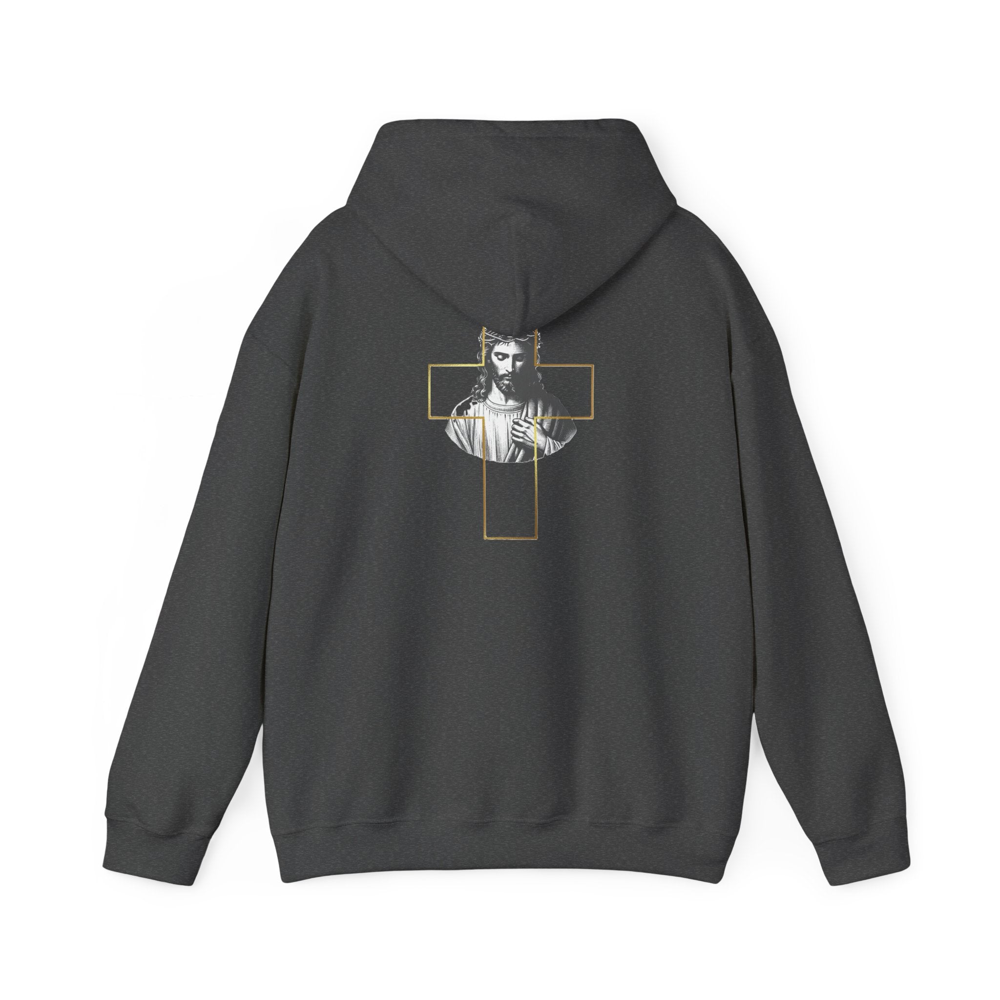 Faith Hoodie — Minimal Christian Cross & Jesus Graphic Pullover