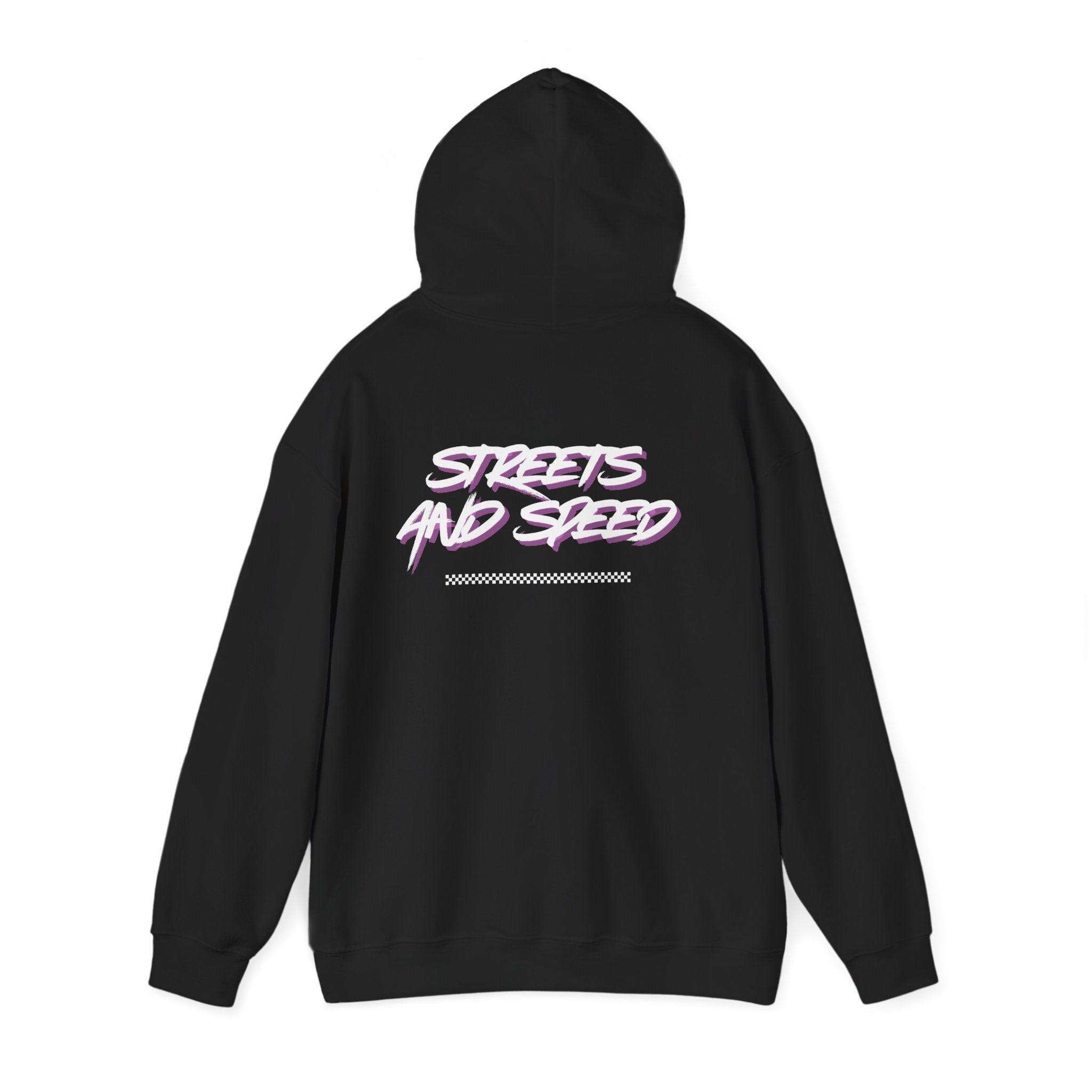 Streets and Speed Hoodie — Retro Neon Racing Graphic Hooded Sweatshirt