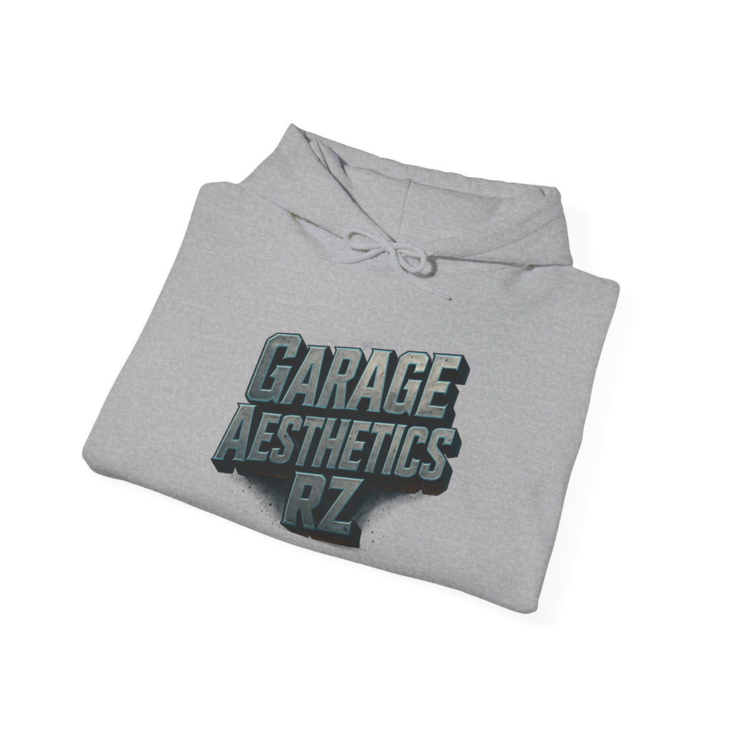 Garage Aesthetics RZ Hoodie — Vintage Mechanic Pullover for Car Enthusiasts