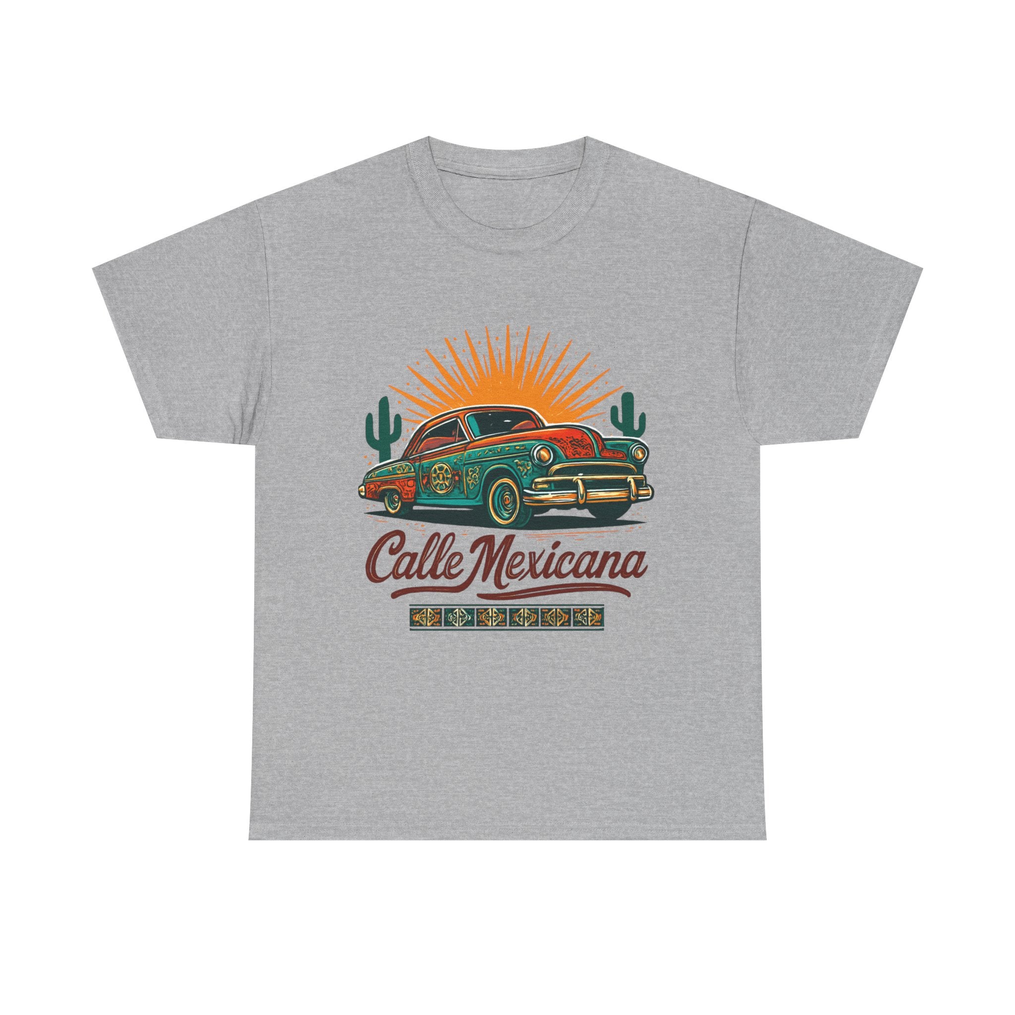 Calle Mexicana Vintage Car T-Shirt — Retro Lowrider Sunset Tee