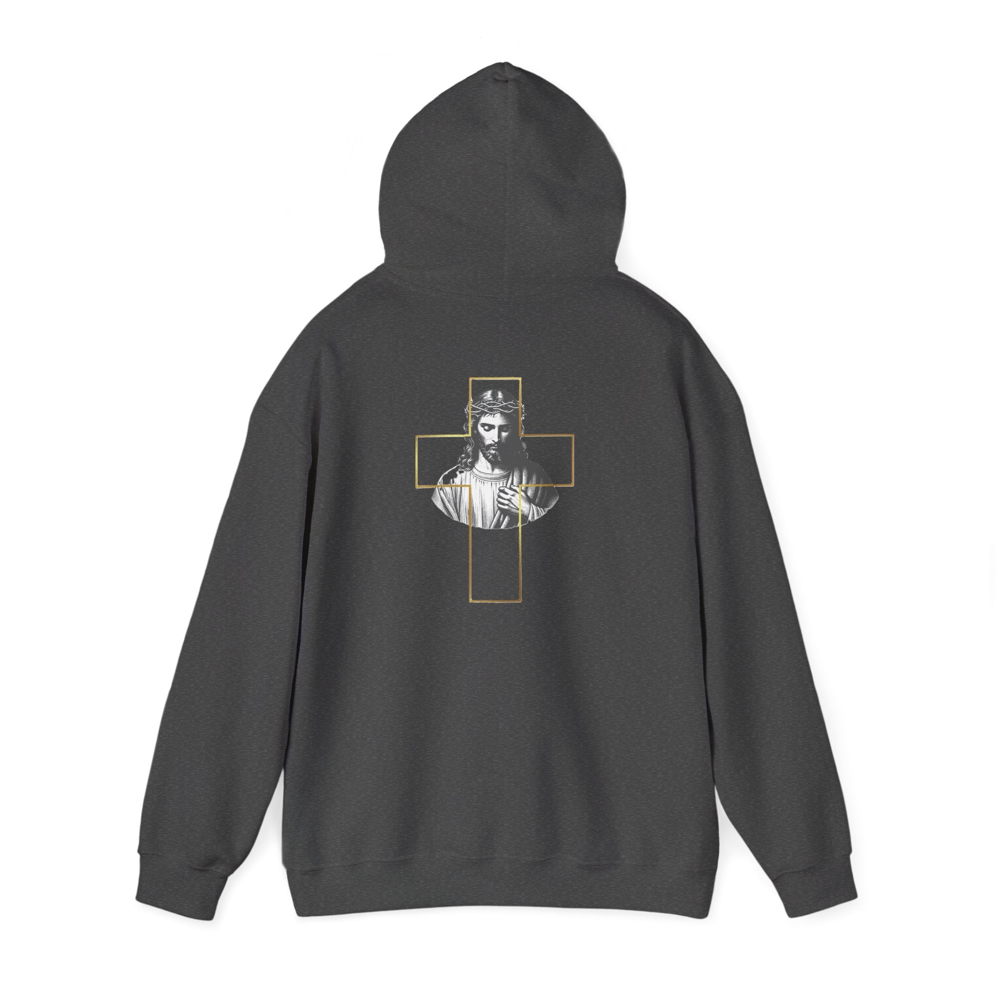 Faith Hoodie — Minimal Christian Cross & Jesus Graphic Pullover