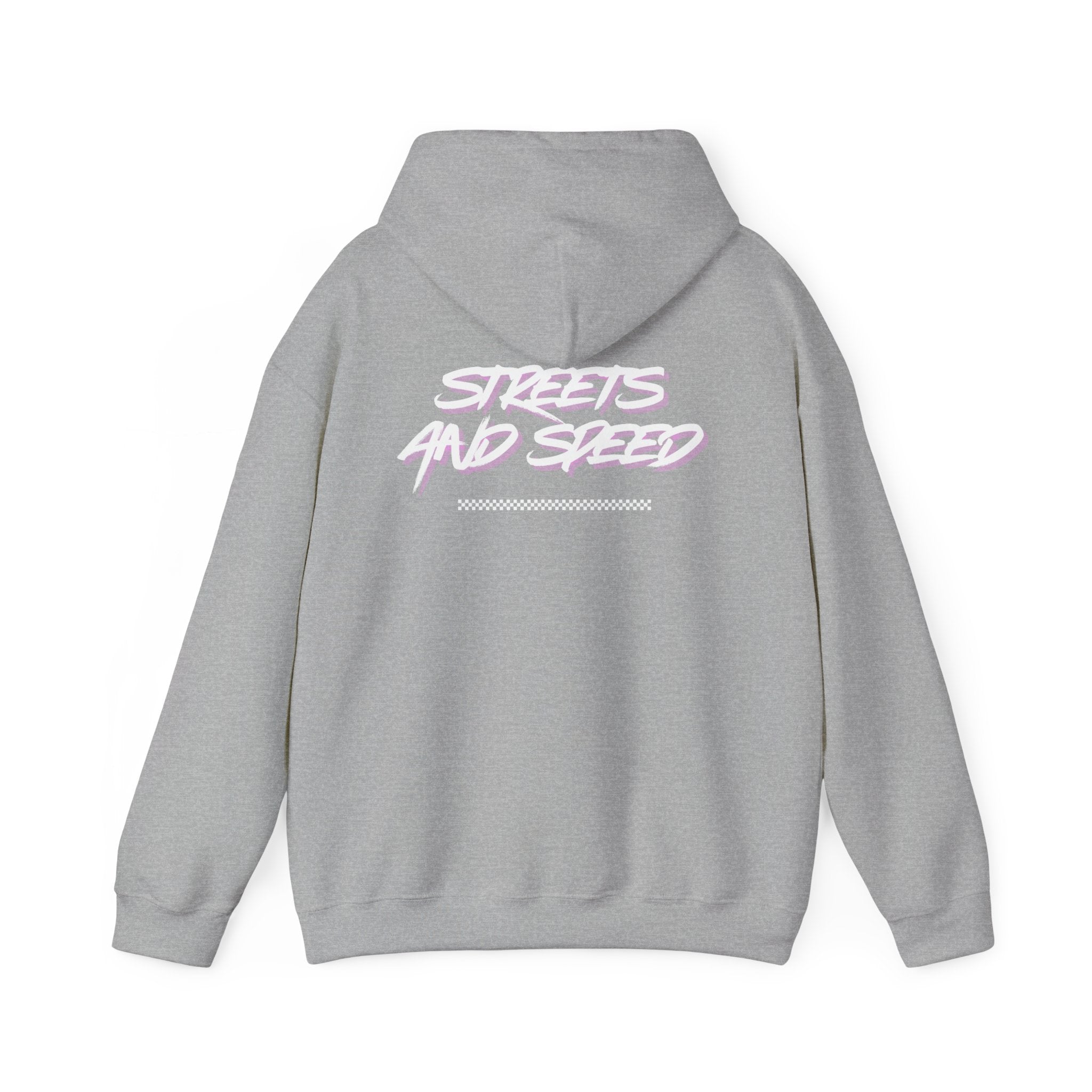 Streets and Speed Hoodie — Retro Neon Racing Graphic Hooded Sweatshirt